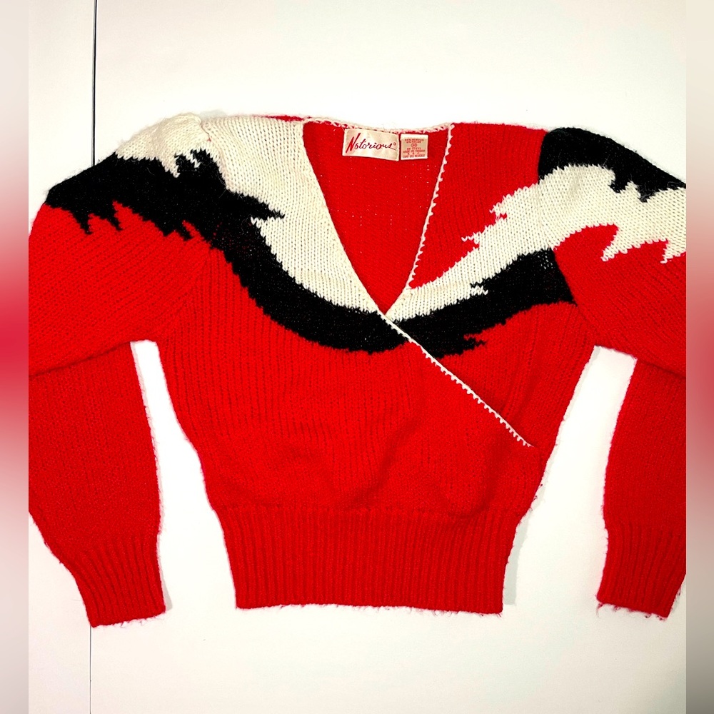 Notorious brand Vintage Red V Neck Sweater Size M
